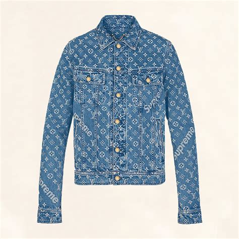 lv supreme jacket denim|louis vuitton supreme jacket price.